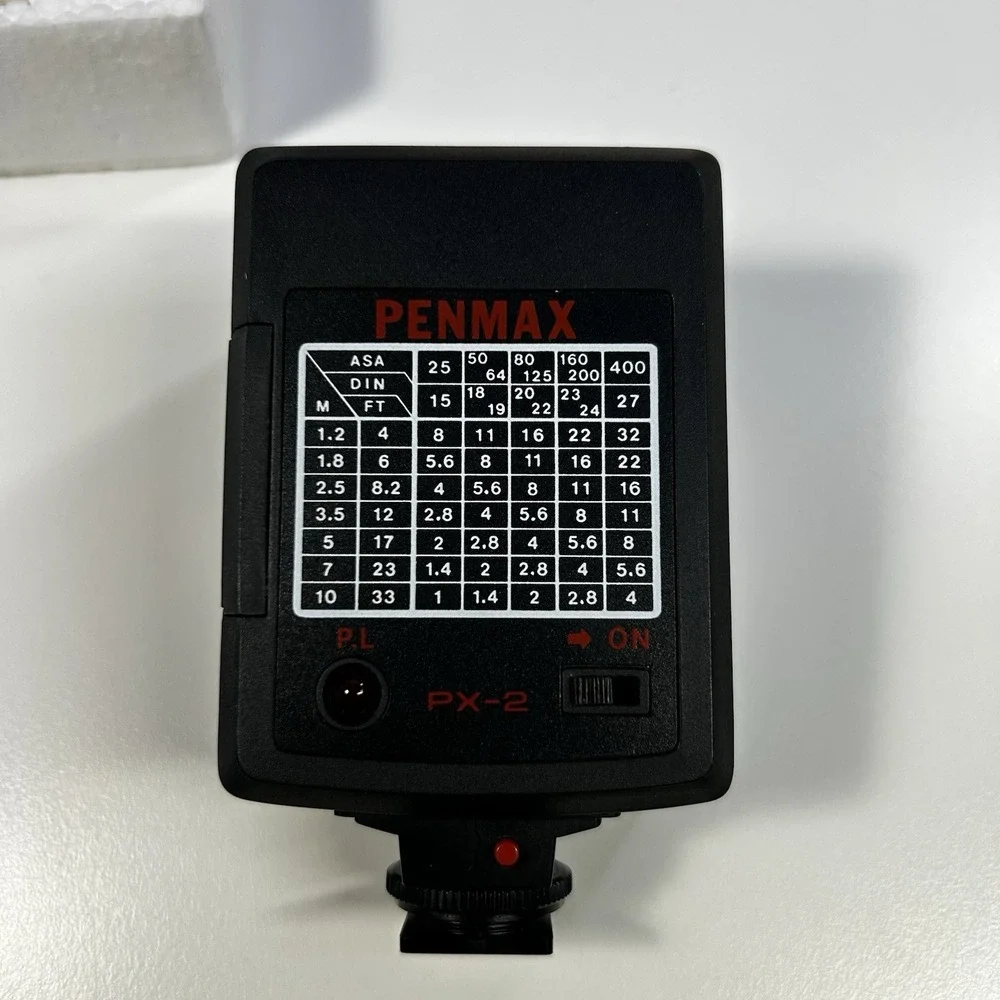 Vintage Penmax PX-2 Electronic Flash Unit Camera Hot Shoe w/ Box & Manual
